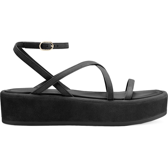 Stuart Weitzman Summerlift Flatform Sandals in black suede size 8.5 - Picture 2 of 14